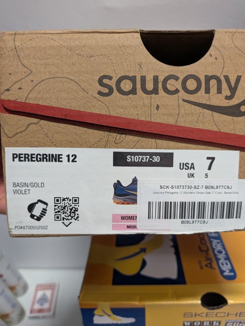 Saucony Women's Peregrine 12 Trail Running Shoe Navy/Gold 7 - Picture 6 of 6